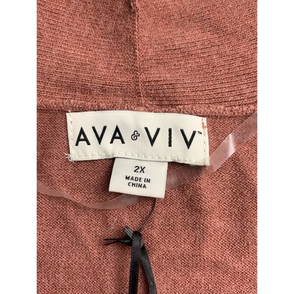 Ava & Viv Womens Plus Size Open Front Cardigan Sweater 3/4 Sleeve Size 2X 20-22 - Picture 7 of 14